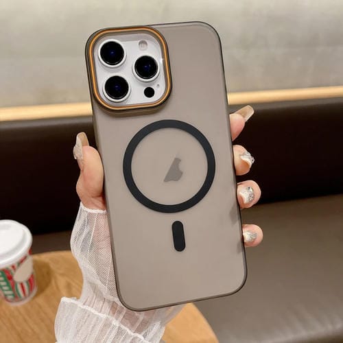 Funda para Teléfono Magsafe PC Tacto Suave Arena para iPhone 14 Pro Max (Negro Claro)