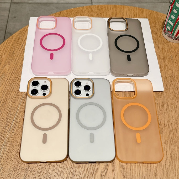 Funda para Teléfono PC con Imán Magsafe Tacto Suave Arena para iPhone 15 Plus (Rosa)