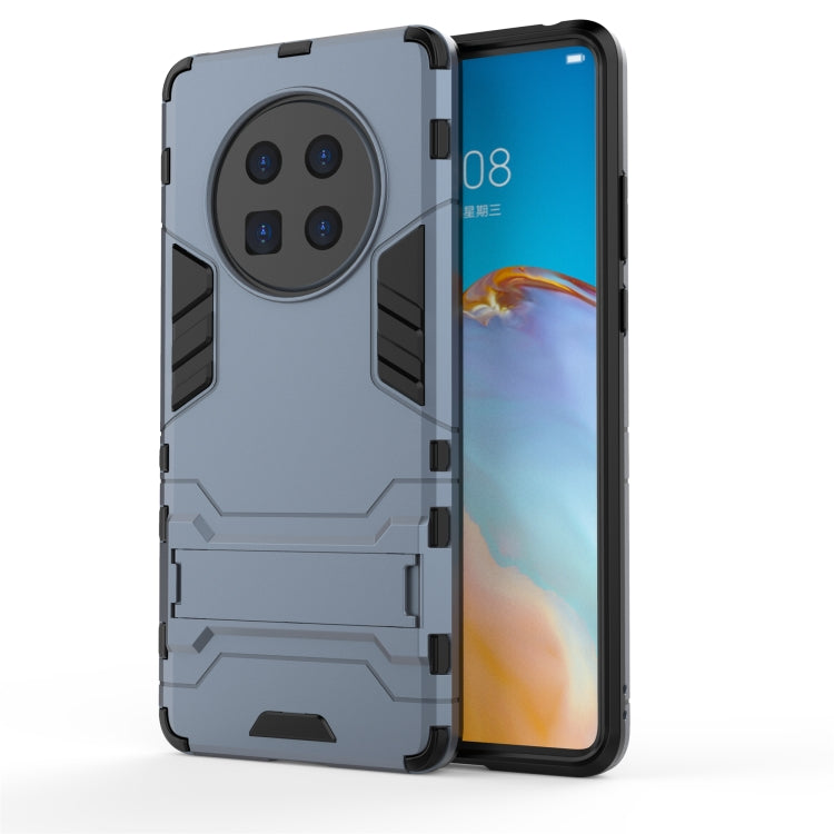 Para Huawei Mate 40 PC + TPU Funda protectora a prueba de golpes con soporte invisible dos en uno (azul marino)