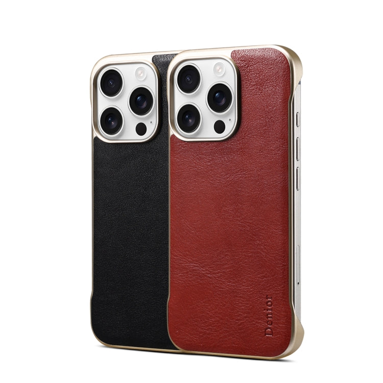 Funda para Teléfono Denior Magsafe Textura Piel Becerro Genuina para iPhone 15 Plus (Negra)