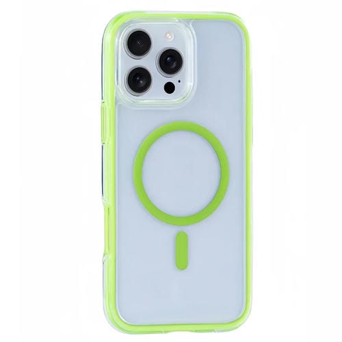 Funda para teléfono con imán Magsafe Apple iPhone 16 Pro Max Vacuum Airbag Y2 Series (Verde Fluorescente)