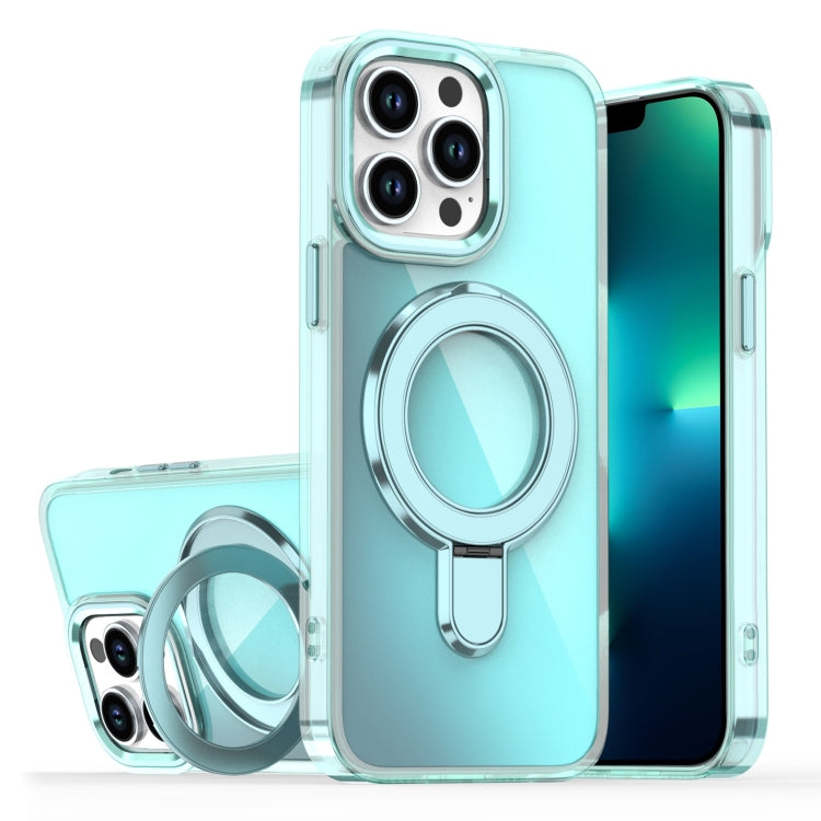 Estuche para Teléfono con Soporte Magsafe iPhone 13 Pro Revestimiento Degradado (Azul Transparente)