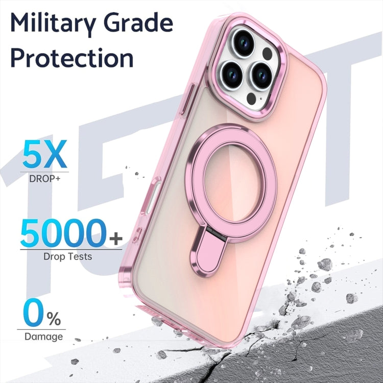 Estuche para Teléfono Magsafe iPhone 15 Plus 14 Plus Soporte Revestimiento Degradado (Morado Transparente)