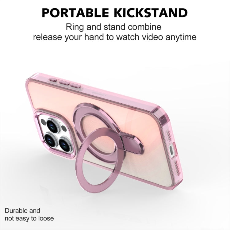 Estuche para Teléfono Magsafe iPhone 11 Soporte Revestimiento Degradado (Rosa Transparente)