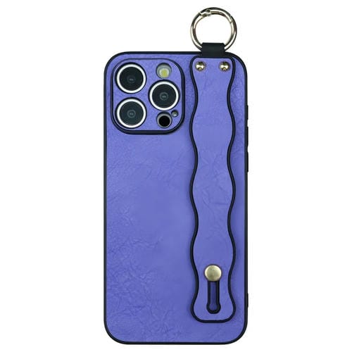 Funda de Teléfono TPU con Soporte de Pulsera Ondulado para iPhone 12 Pro (Morado)