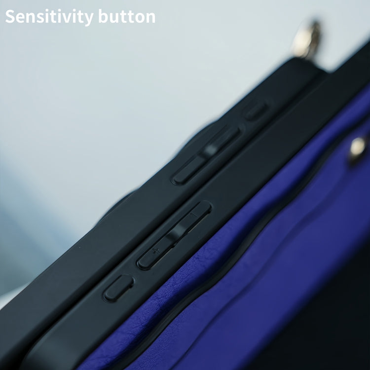 Funda TPU con Soporte para Pulsera Ondulada iPhone 11 Pro Max (Azul)
