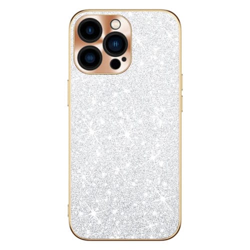 Estuche para Teléfono con Anillo de Lente Textura Cd Diamante Estrella iPhone 13 Pro Max (Plateado)