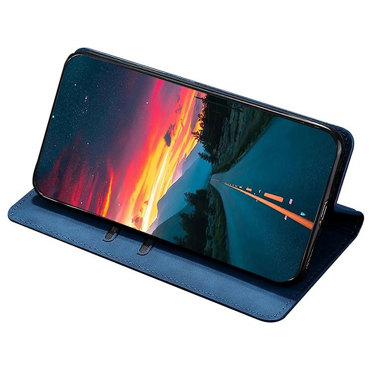 Funda de cuero magnética con textura de piel para Redmi A5 4G (171,7 mm) (azul)