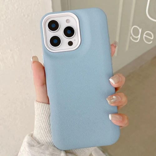 Funda de Cuero para iPhone 12 Pro Max con Textura (Azul Cielo)