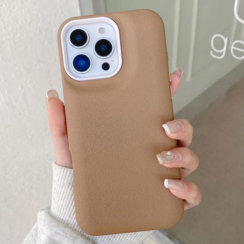 Funda de Cuero para iPhone 15 Pro Max Textura (Caqui)