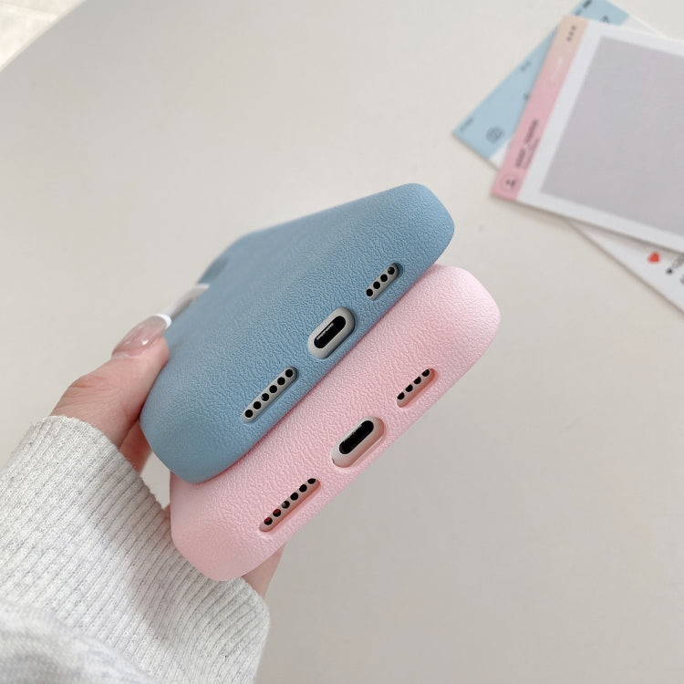 Funda de Cuero para iPhone 12 Pro Max con Textura (Azul Cielo)