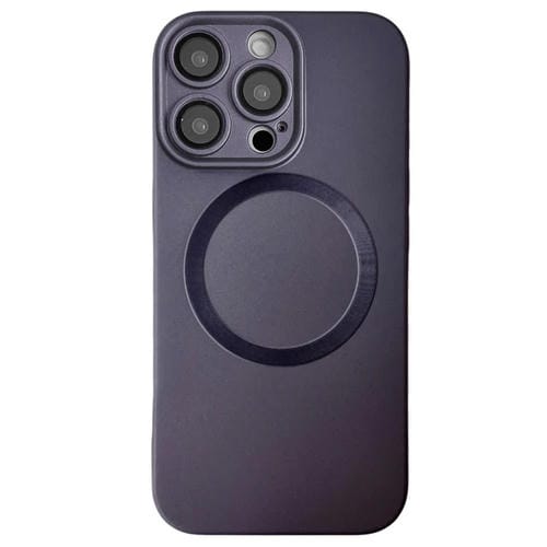 Funda para Teléfono TPU Magsafe iPhone 15 Pro Textura Cd Pintura Metalizada (Gris)