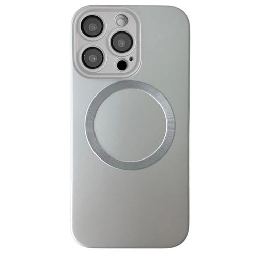 Funda para Teléfono TPU Magsafe iPhone 13 Pro Textura Cd Pintura Metalizada (Plateada)