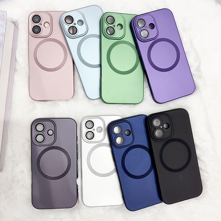 Funda para Teléfono TPU Magsafe iPhone 15 Pro Max Textura Cd Pintura Metalizada (Morado Oscuro)