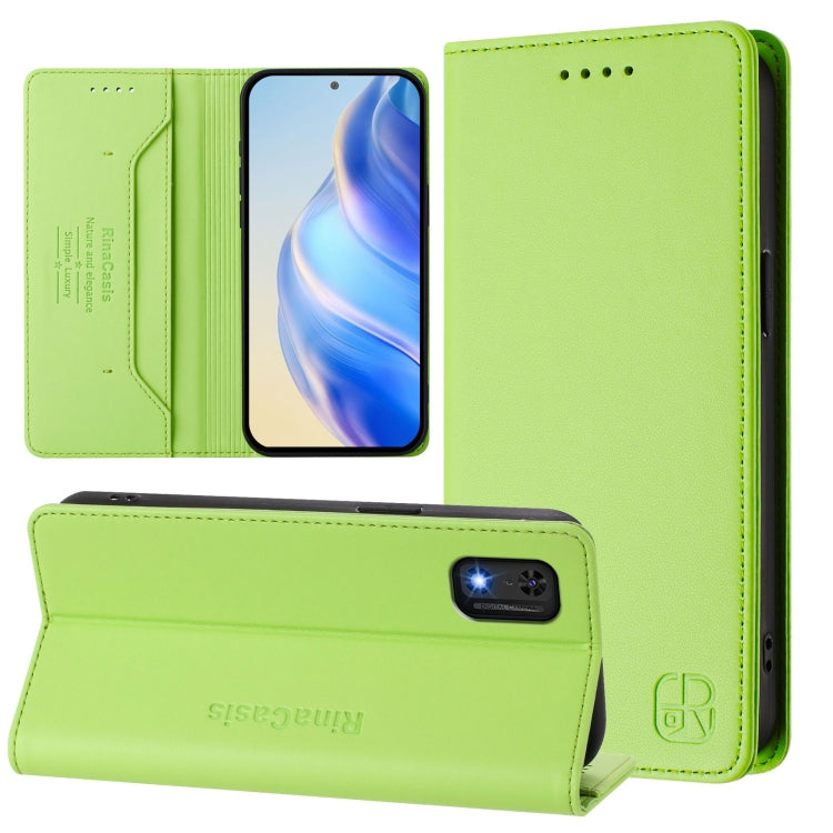 Funda de Cuero con Doble Pliegue y Succión Magnética Rfid para Itel A23 Pro/A17/Tecno Pop 5 Rc01 (Verde)