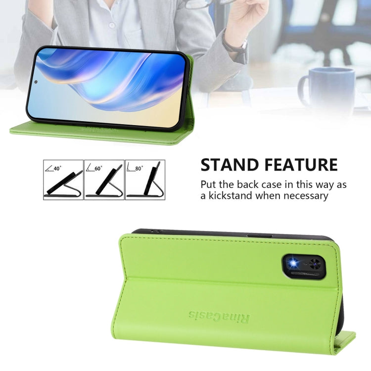 Funda de Cuero con Doble Pliegue y Succión Magnética Rfid para Itel A23 Pro/A17/Tecno Pop 5 Rc01 (Verde)