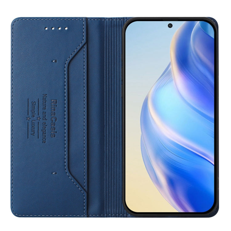 Funda de Cuero con Doble Pliegue y Succión Magnética Rfid para Itel A23 Pro/A17/Tecno Pop 5 Rc01 (Azul Oscuro)