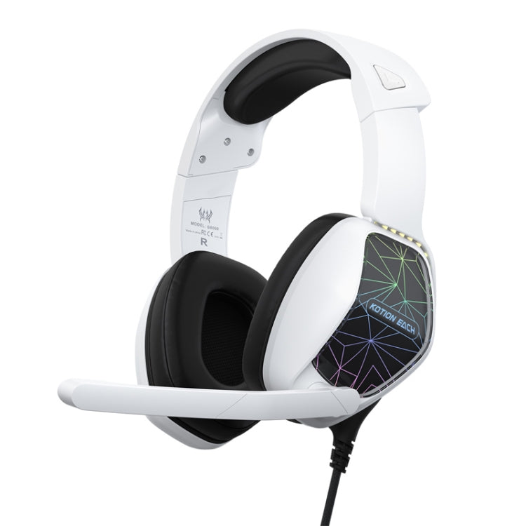 Auriculares para Juegos Kotion Each G6000 Supraurales con Micrófono y Cable de 2,1 m (Blanco y Negro)