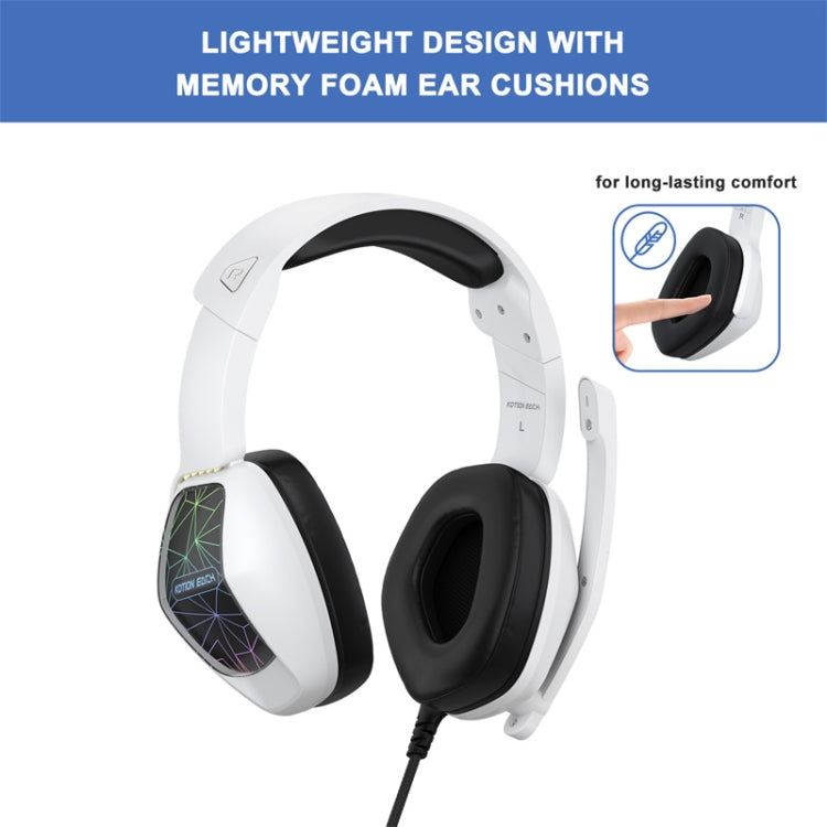 Auriculares para Juegos Kotion Each G6000 Supraurales con Micrófono y Cable de 2,1 m (Blanco y Negro)
