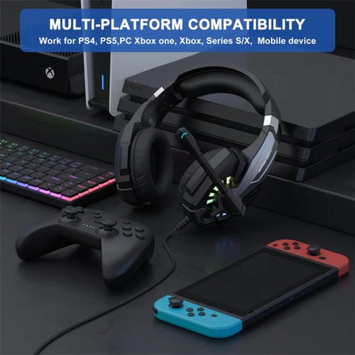 Auriculares Para Juegos Supraurales Kotion Each G9000 Plus Con Micrófono Cable 2,1 M (Negro)