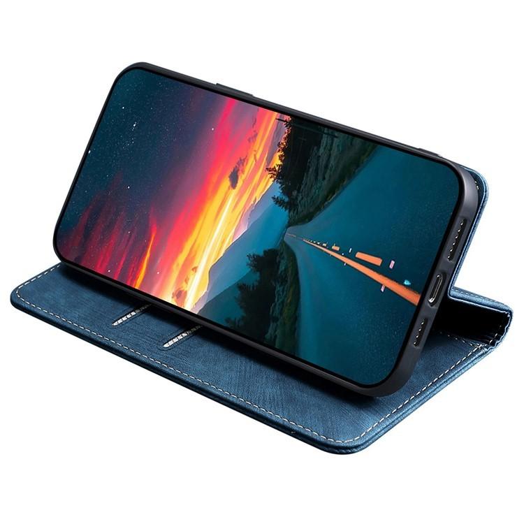 Funda de cuero magnética con cepillo antirrobo RFID para Redmi A5 4G (171,7 mm) (azul)