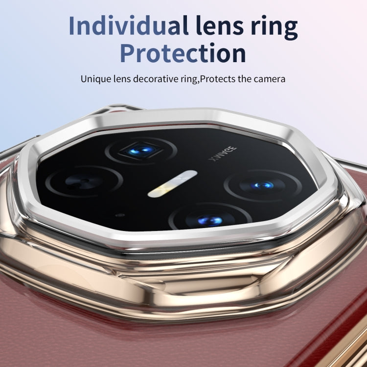 Funda híbrida TPU para PC con soporte para Huawei Mate Xt Ultimate (Plateada)