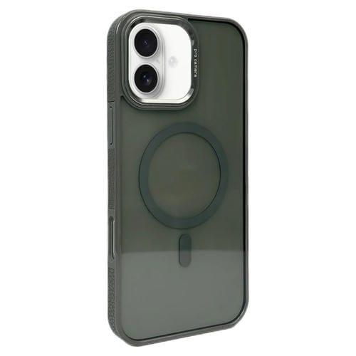 Funda para Teléfono Magsafe iPhone 16 Marco de Lente de Metal (Gris Oscuro)