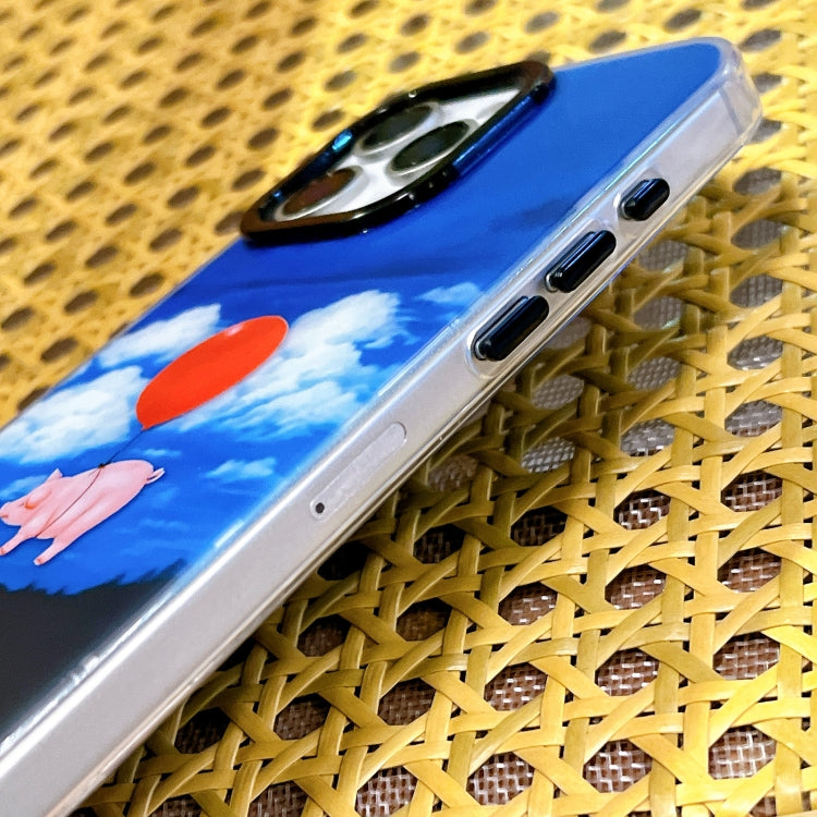Funda TPU Doble Capa iPhone 14 Pro Patrón Imd Rayas de Papel Plisadas