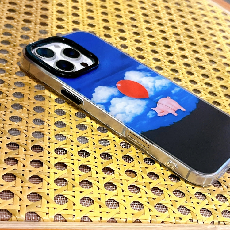Funda TPU Doble Capa para iPhone 15 Pro Max con Patrón Imd (Gato Naranja)
