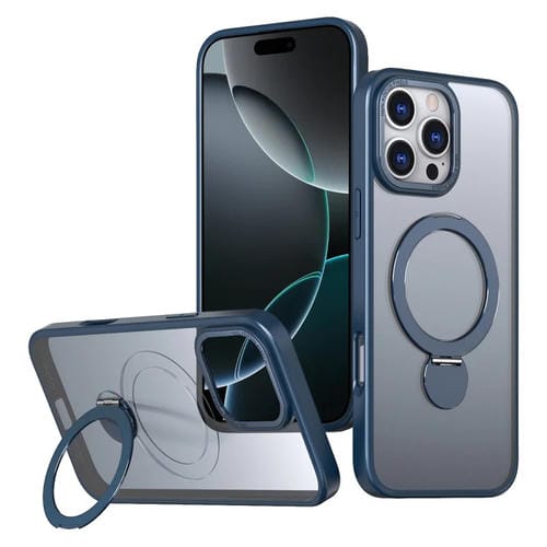 Estuche para Teléfono Wing Series Gen2 Magsafe para iPhone 16 Pro Max con Soporte de Anillo de Metal (Azul)