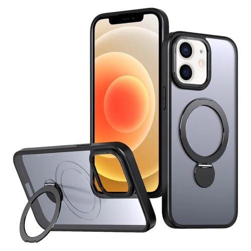 Funda para Teléfono Wing Series Gen2 con Soporte de Anillo de Metal Magsafe para iPhone 12 (Negro)