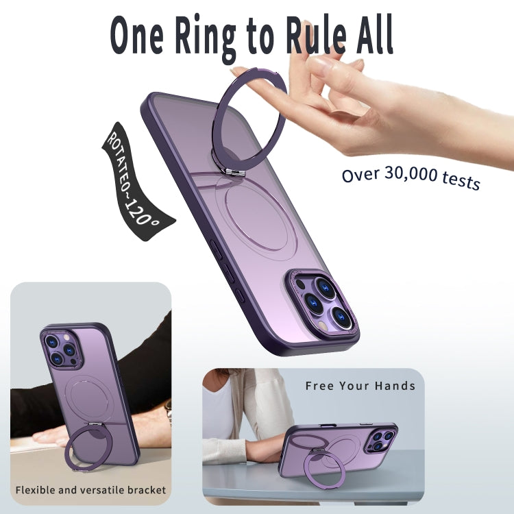 Funda para Teléfono Wing Series Gen2 con Soporte de Anillo de Metal Magsafe para iPhone 12 (Morado Oscuro)