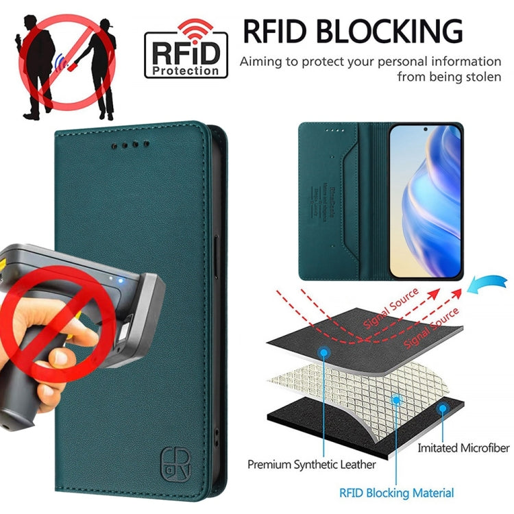 Funda de Cuero con Doble Pliegue y Succión Magnética para OnePlus Ace Pro y OnePlus 10T Global Rc01 (Verde Oscuro)