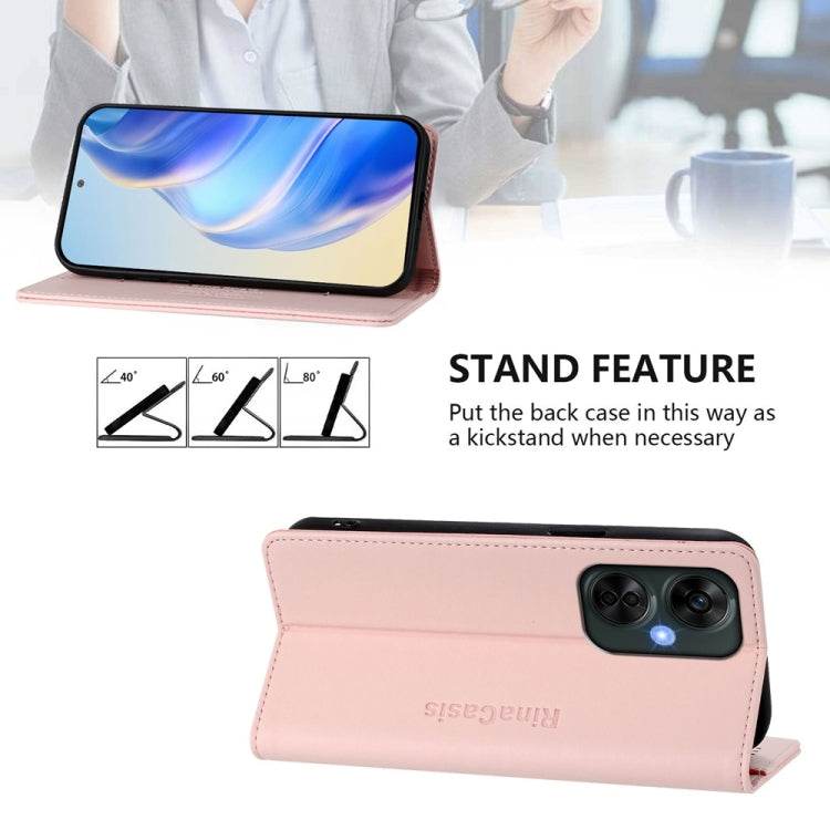 Funda de Cuero con Doble Pliegue y Succión Magnética para OnePlus Nord Ce 3 Lite/Nord N30 Rc01 (Rosa)