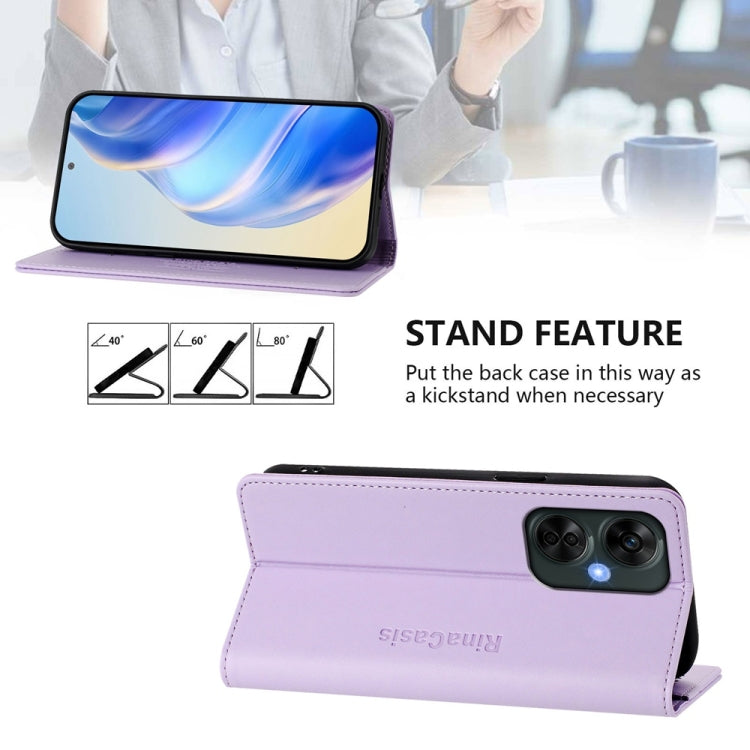 Funda de Cuero con Doble Pliegue y Succión Magnética Rfid para OnePlus Nord Ce 3 Lite/Nord N30 Rc01 (Morado Claro)