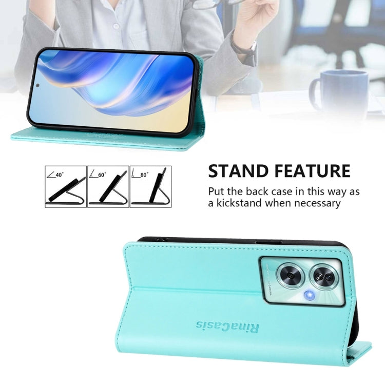 Funda de Cuero con Doble Pliegue y Succión Magnética para OnePlus Nord N30 Se Rc01 (Verde Menta)