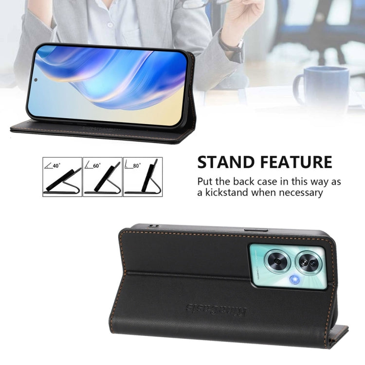 Funda de Cuero con Doble Pliegue y Succión Magnética para OnePlus Nord N30 Se Rc01 (Negro)