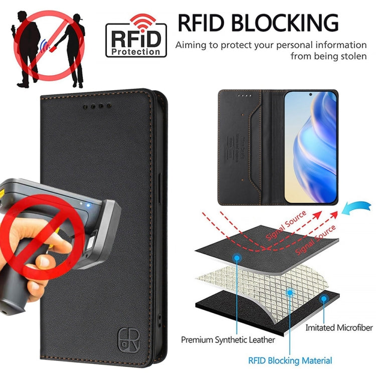 Funda de Cuero con Doble Pliegue y Succión Magnética para OnePlus Nord N30 Se Rc01 (Negro)