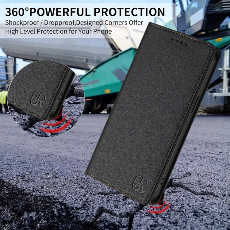 Funda de Cuero con Doble Pliegue y Succión Magnética para OnePlus Nord N30 Se Rc01 (Negro)