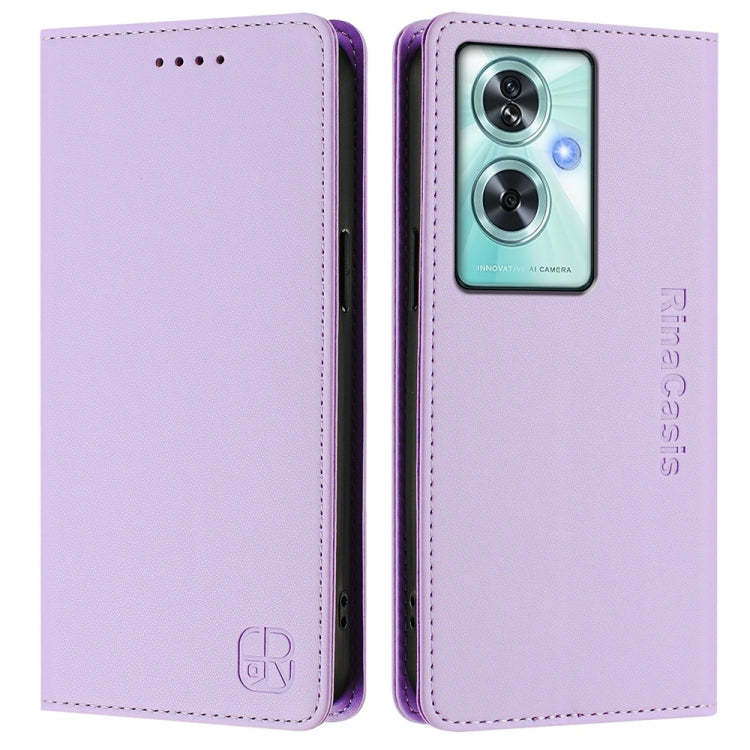 Funda de Cuero con Doble Pliegue y Succión Magnética para OnePlus Nord N30 Se Rc01 (Morado Claro)