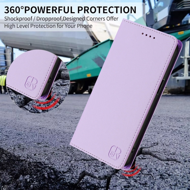 Funda de Cuero con Doble Pliegue y Succión Magnética para OnePlus Nord N30 Se Rc01 (Morado Claro)
