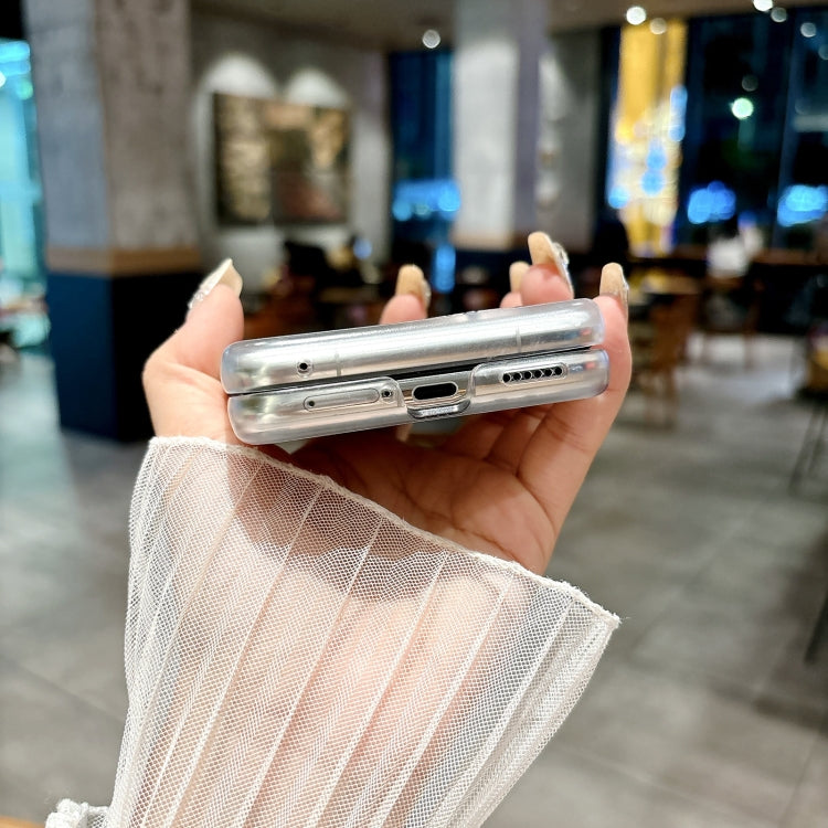 Funda para Teléfono Huawei Pocket 2 con Diseño de Leopardo y Plumas y Pulsera Integrada (Marrón)
