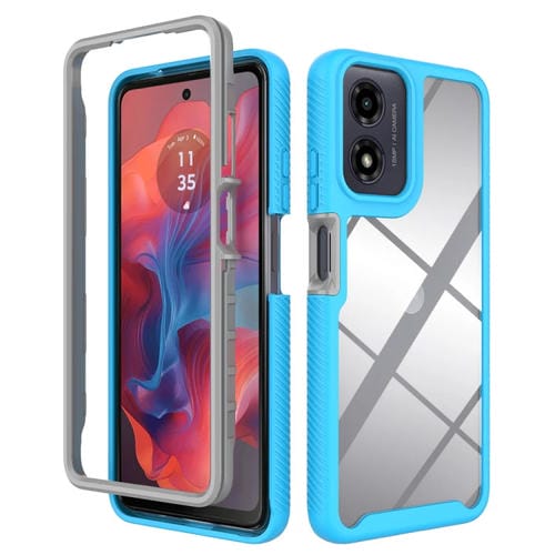 Funda TPU Transparente a Prueba de Golpes con Diseño Cielo Estrellado para Motorola Moto E14/G24/G04 (Azul Cielo)