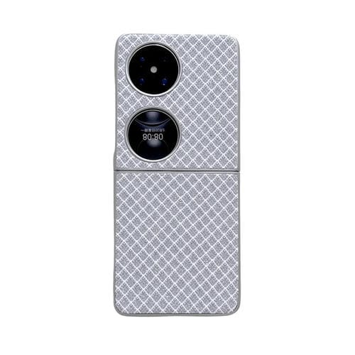 Funda para Teléfono Huawei Pocket 2 con Diseño de Rombos y Diamantes Brillantes (Plateada)