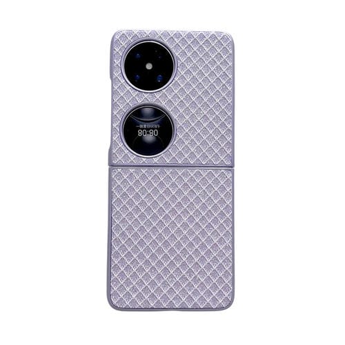 Funda para Teléfono Huawei P50 Pocket Diseño de Rombos y Brillantes (Morado)
