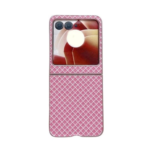 Funda para Teléfono Motorola Razr 50 con Diseño de Rombos y Diamantes Brillantes (Rosa)