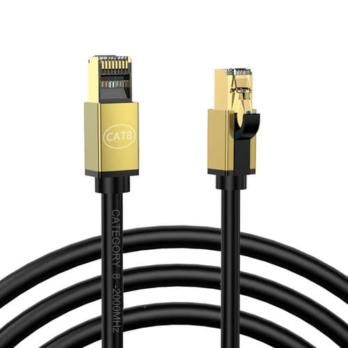 Cable de Red Cat8 10 Gigabit Ancho de Banda Fibra para Hogar 20 M (Dorado)