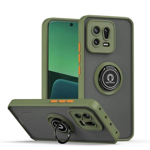 Funda de TPU + PC con anillo para Xiaomi 13 Q Shadow 1 Series (verde militar)