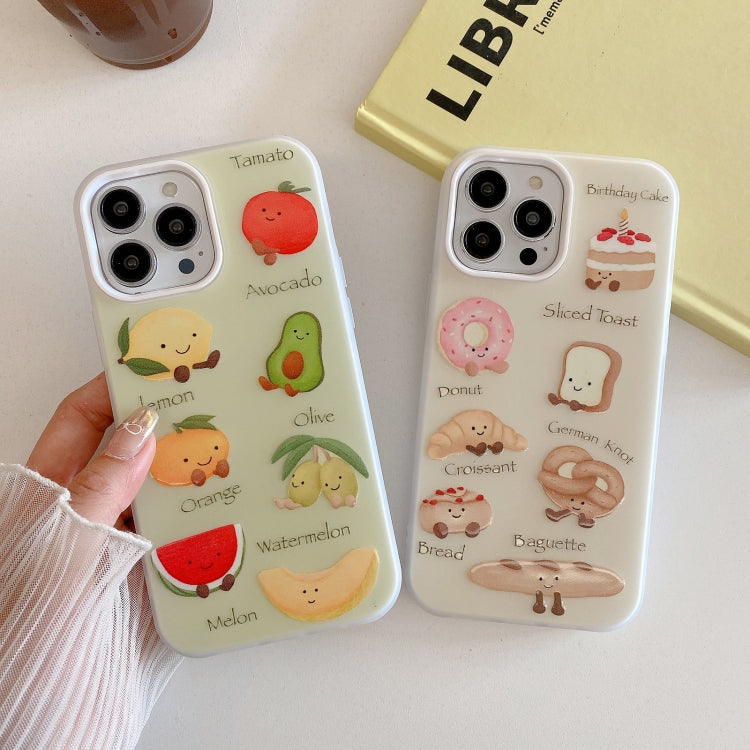 Funda híbrida TPU iPhone 15 Pro Max con dibujos animados creativos (Serie Bread)