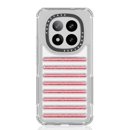 Funda Híbrida de TPU con Purpurina y Airbag para Redmi Note 14 Pro 5G (Roja)